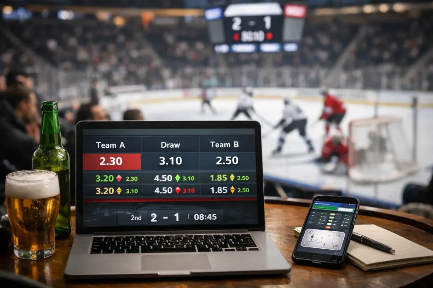 Как меняются коэффициенты в хоккее: стратегия ставок по ходу матча